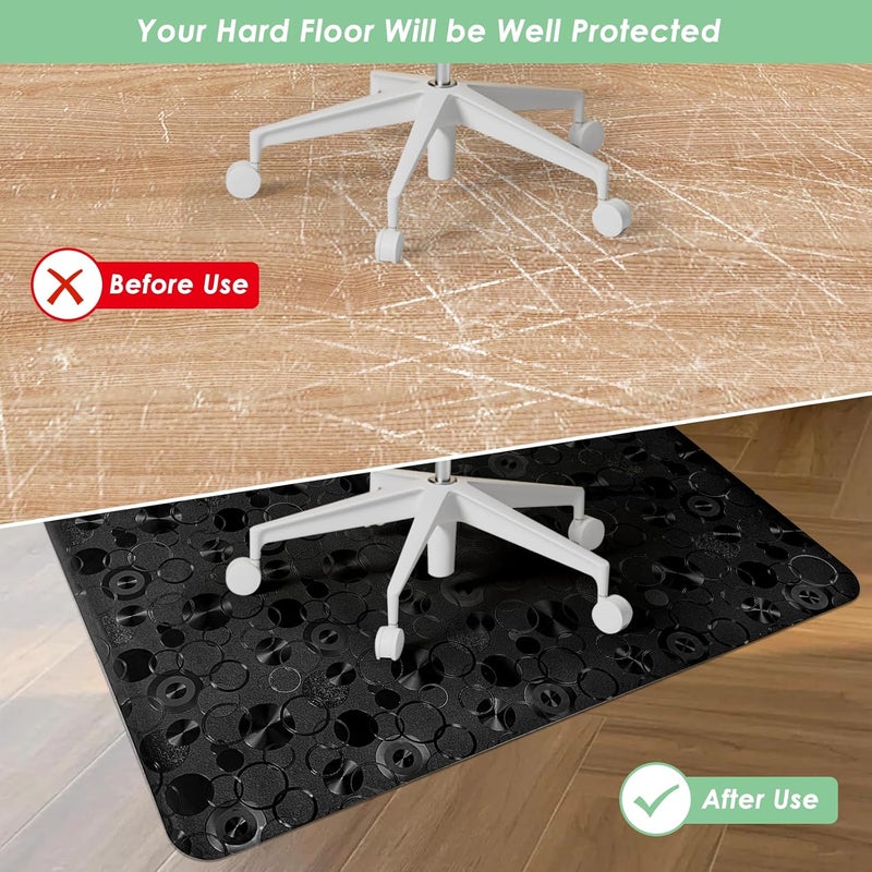 Vicwe Office Chair Mat for Hardwood Floor, 36" x 55" Desk Chair Mats, Easy Clean, Anti-Slip Computer Chair Mat for Home, Office (Black) - Image 2
